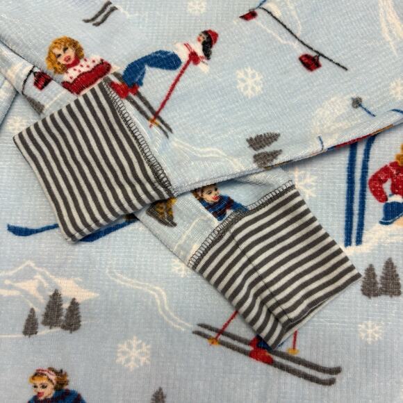 PJ Salvage Retro Ski Girls 2 pc. Vintage Velour Waffle Pajama Set Blue Size L - Picture 5 of 14